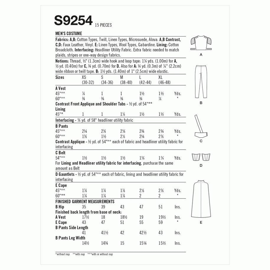 coscraft-9254-herren-kost-m-schnittmuster-a-xs-xl image 4