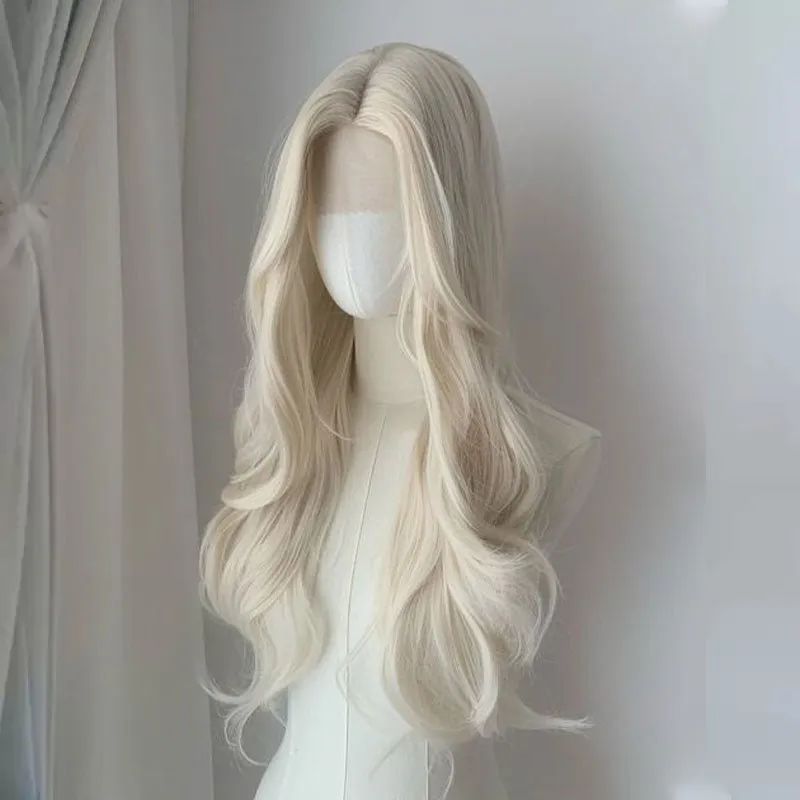 l-email-lace-wigs-lang-locken-front-lace-per-cke-platinblond-65cm image 1