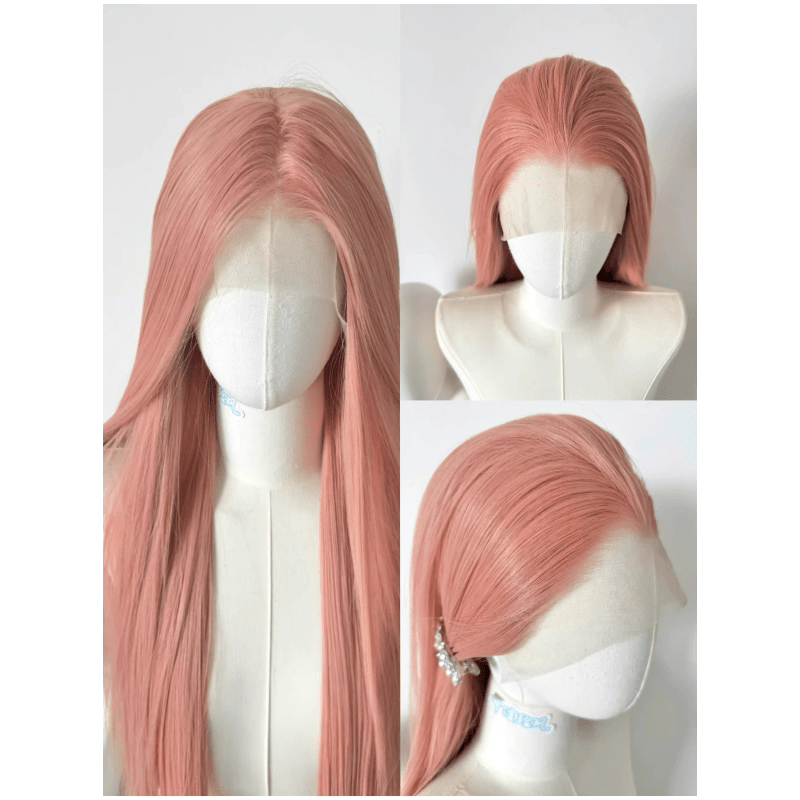 lemailwig-pink-series-front-lace-per-cke-rosa-glatt-75-80cm image 6