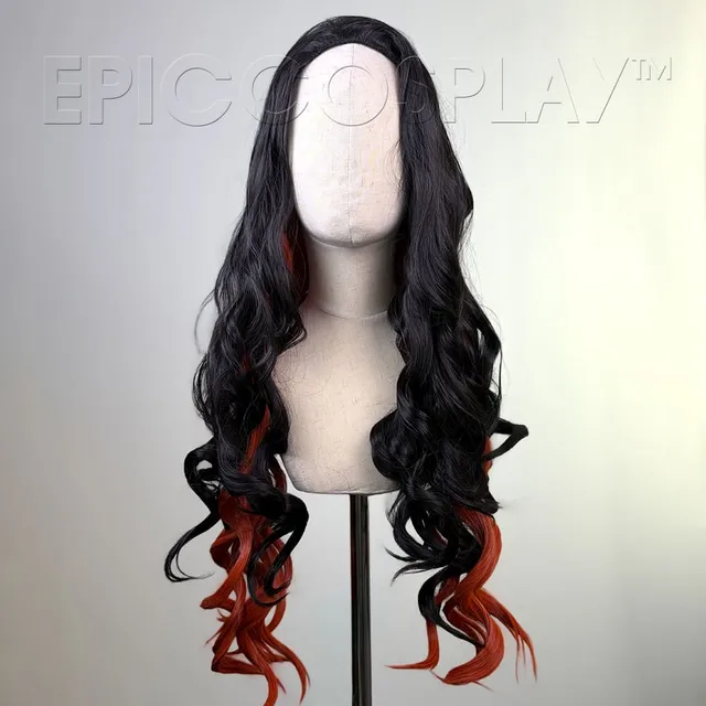 epiccosplaywigs-signature-nezuko-schwarz-orange-per-cke image 1