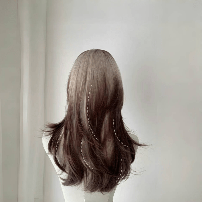 lemailwig-lace-wigs-per-cke-braun-wei-verlauf-50cm-front-lace image 2
