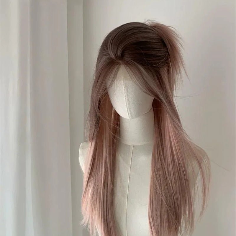 lemailwig-lace-wigs-65cm-braun-rosa-glatte-lace-per-cke image 1