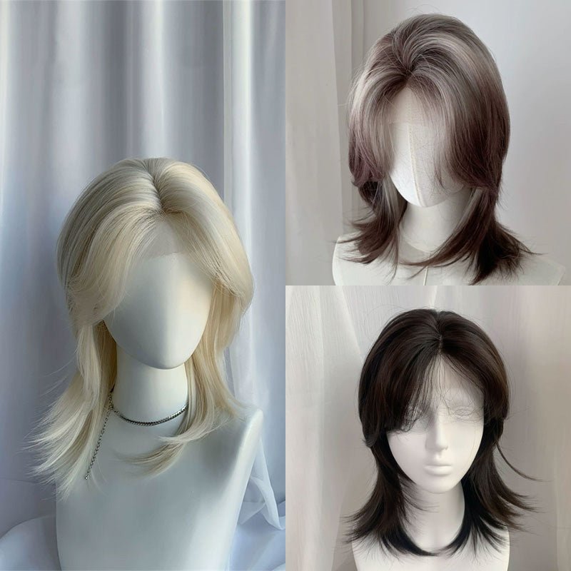 lemailwig-lace-wigs-per-cke-blond-braun-grau-30-cm-kurz image 1