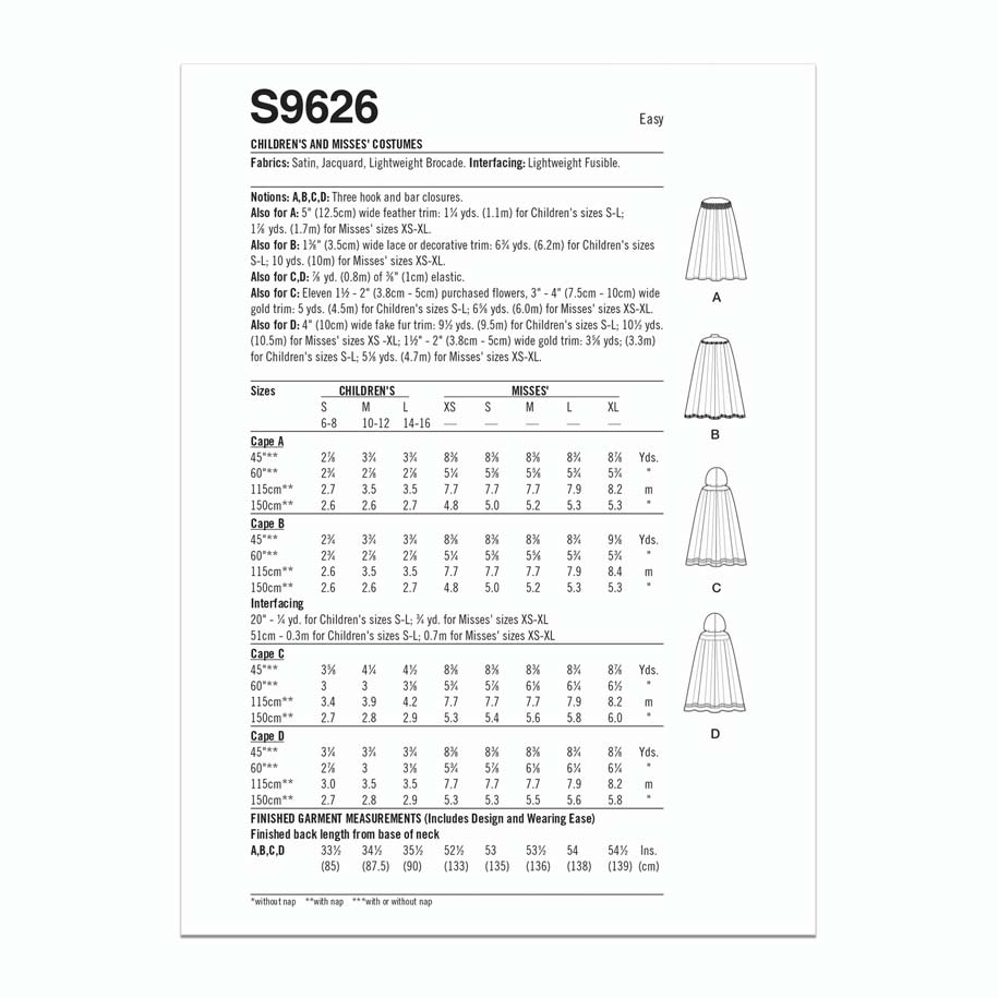 coscraft-9626-kinder-damen-kost-m-schnittmuster-cape image 5