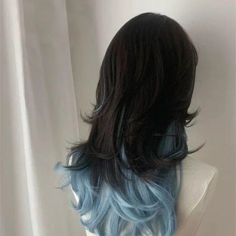 lemailwig-lace-wigs-50cm-per-cke-schwarz-blau-lockig image 2