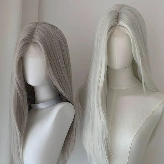 lemailwig-lace-wigs-65cm-per-cke-silberwei-glatt image 1