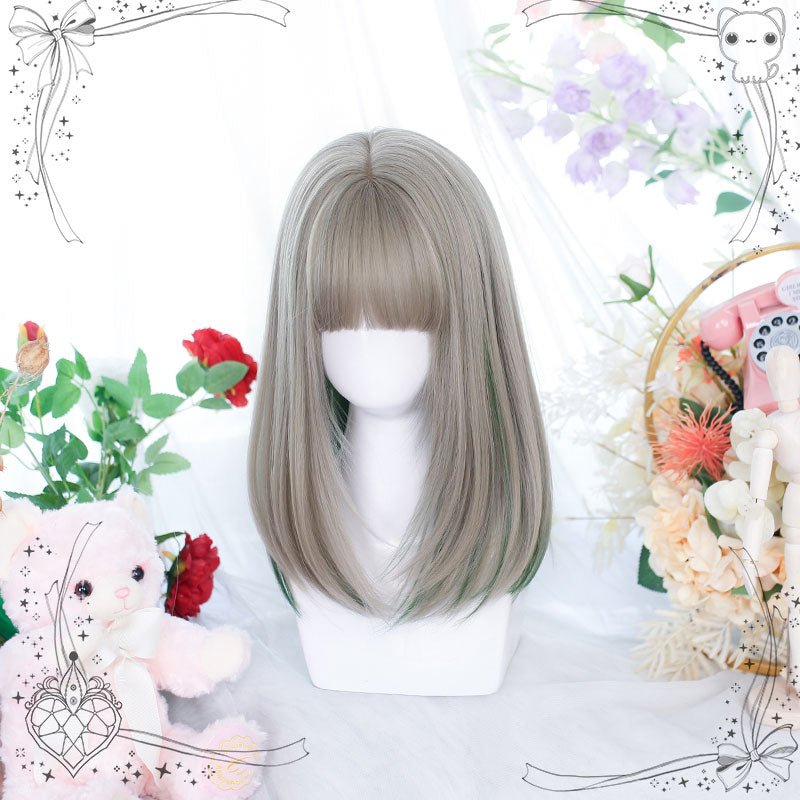 lemailwig-lolita-wigs-glatte-per-cke-mixed-green-45-cm image 2