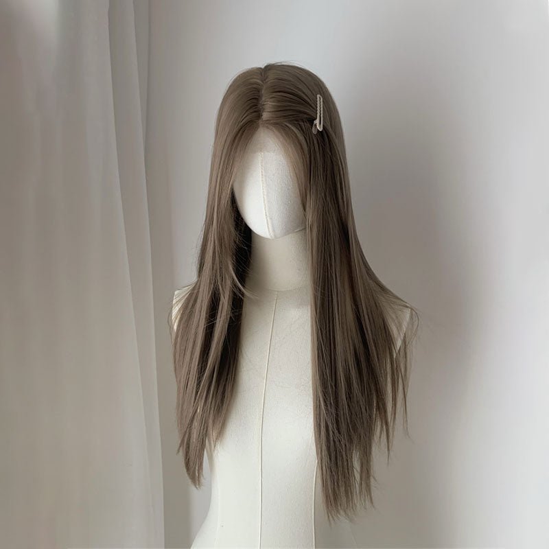 lemailwig-lace-wigs-front-lace-per-cke-braun-glatt-60-cm image 1