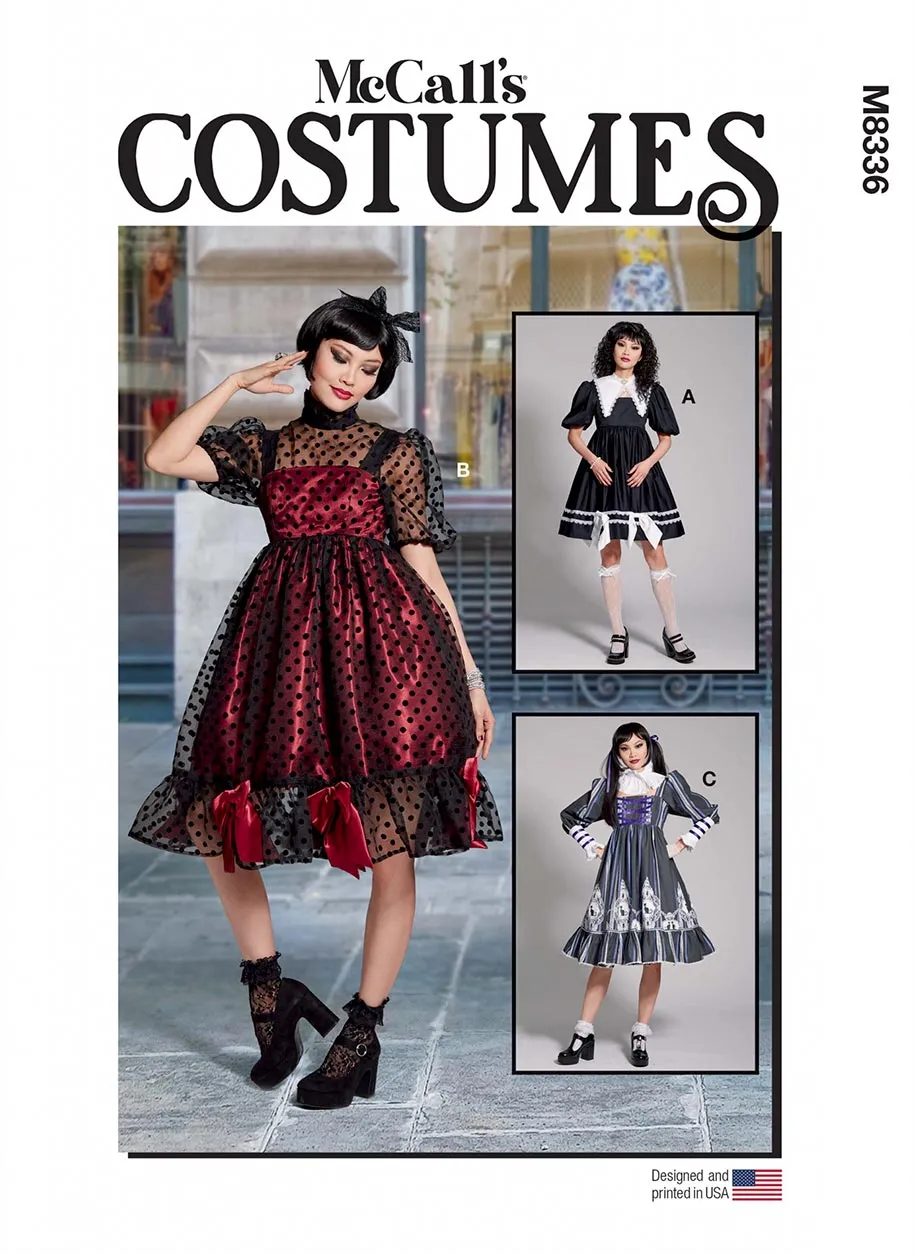 coscraft-m8336-kost-m-schnittmuster-kleid-mit-r-sche-a5 image 1
