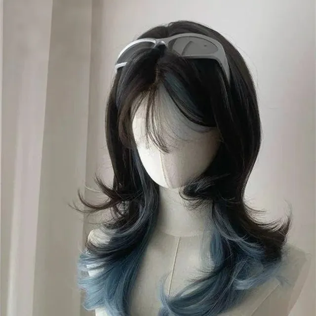 lemailwig-lace-wigs-50cm-per-cke-schwarz-blau-lockig image 1