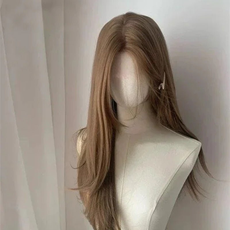 lemailwig-lace-wigs-per-cke-glatt-gold-brown-55cm image 1