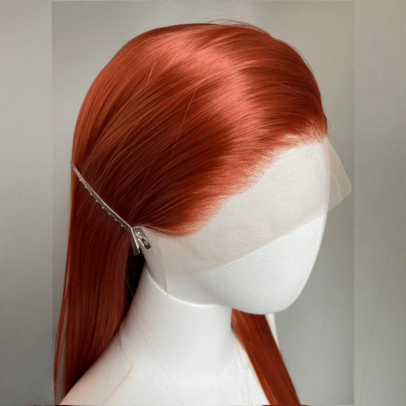 lemailwig-lace-wigs-lange-glatte-front-lace-per-cke-orange-80-cm image 5