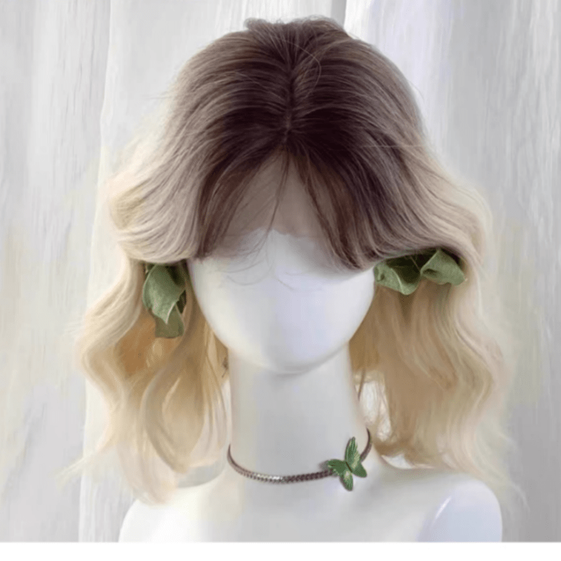 lemailwig-lace-wigs-per-cke-pink-braun-verlauf-lockig-33-cm image 2