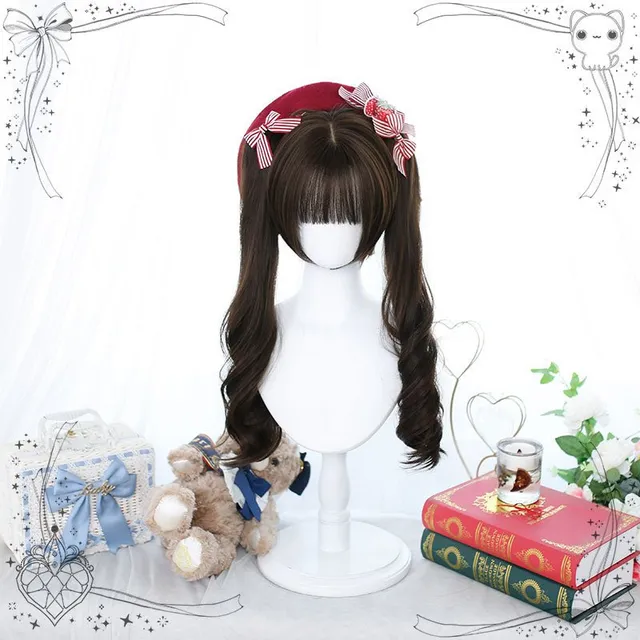 lemailwig-lolita-wigs-per-cke-braun-50cm-doppelschwanz image 1