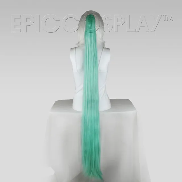 epiccosplaywigs-clip-on-zopf-50-mint-green-glatt image 1